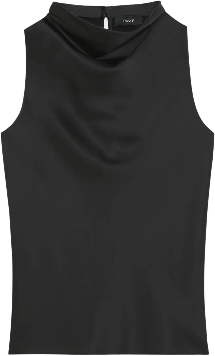 Theory Women's Satin High Cowl-Neck Top