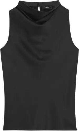 Theory Women's Satin High Cowl-Neck Top