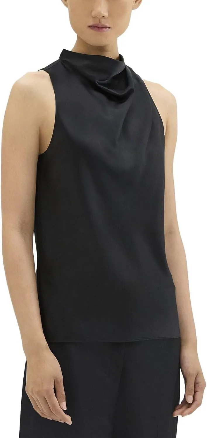 Theory Women's Satin High Cowl-Neck Top