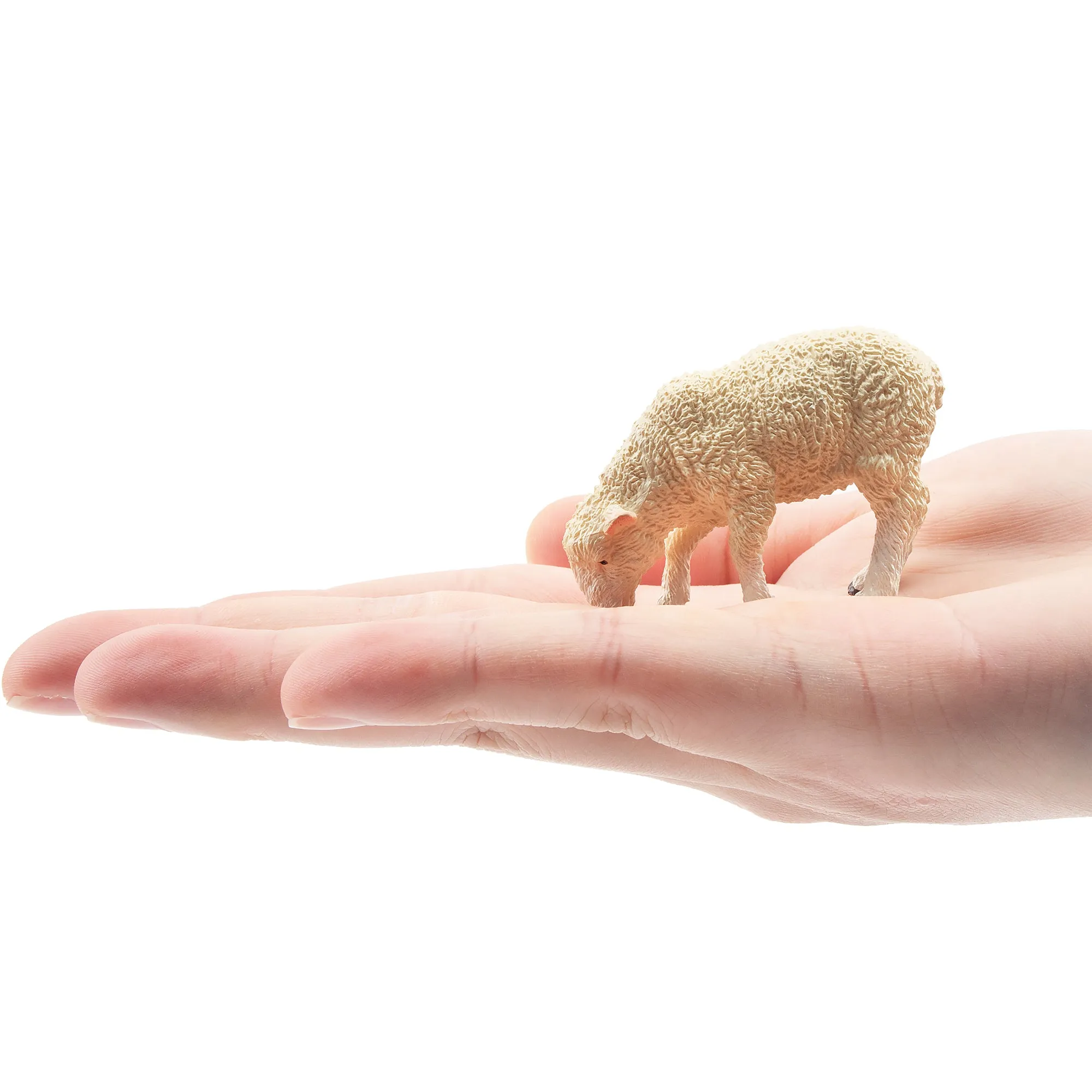 Toymany Foraging White Lamb Figurine Toy