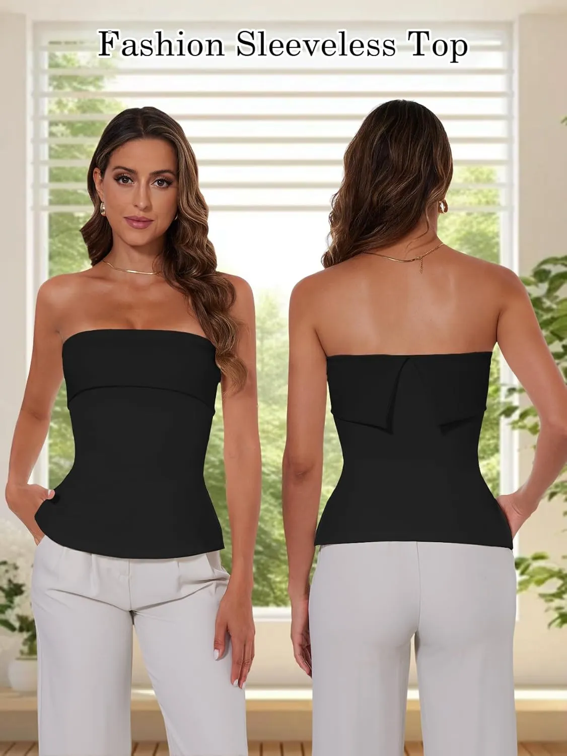 Tube Tops for Women Strapless Top Going Out Split Bandeau Top Slim Off Shoulder Bustier Backless Summer Tops
