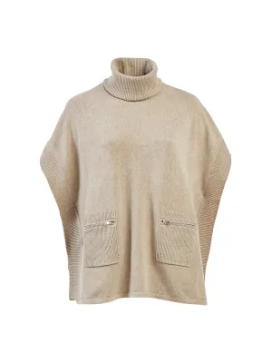 Turtleneck Beige Poncho