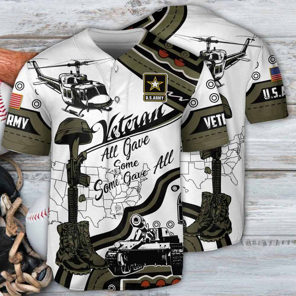 Veteran Us Army Some Gave All With Blue Style Baseball Jersey
