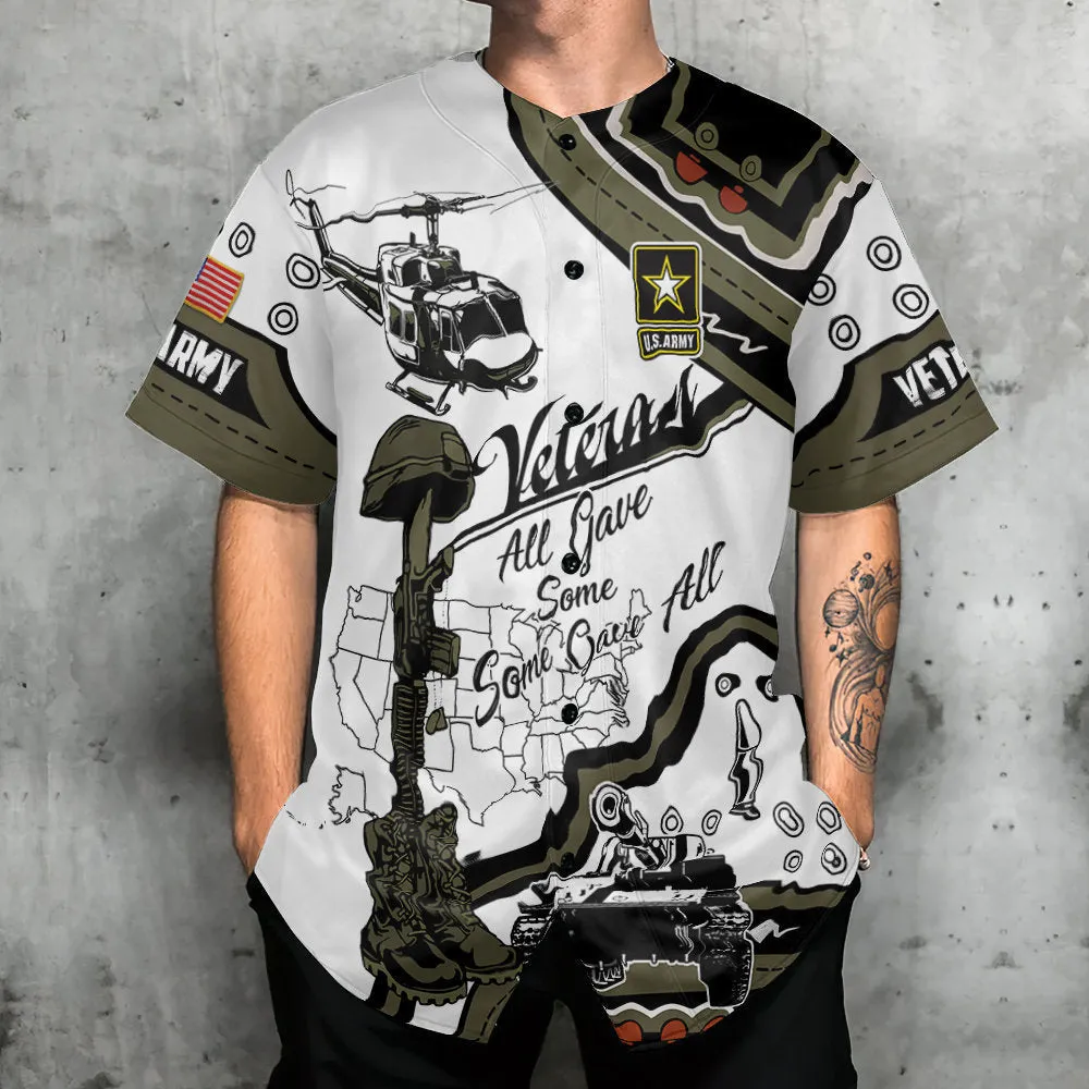 Veteran Us Army Some Gave All With Blue Style Baseball Jersey
