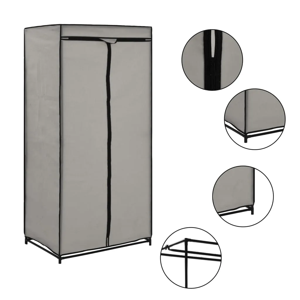 Wardrobes 2 pcs Grey 75x50x160 cm
