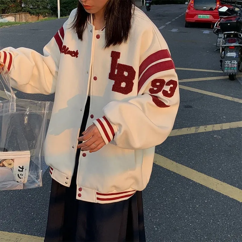 Wenkouban 2024 baseball Jacket Female Autumn And Winter Korean Of Loose Plus Velvet Thick Sweater Student Ins Baseball Uniform Tide