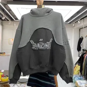 Wiaofellas  -  Three-dimensional foam splicing color hoodie plus fleece hoodie men and women