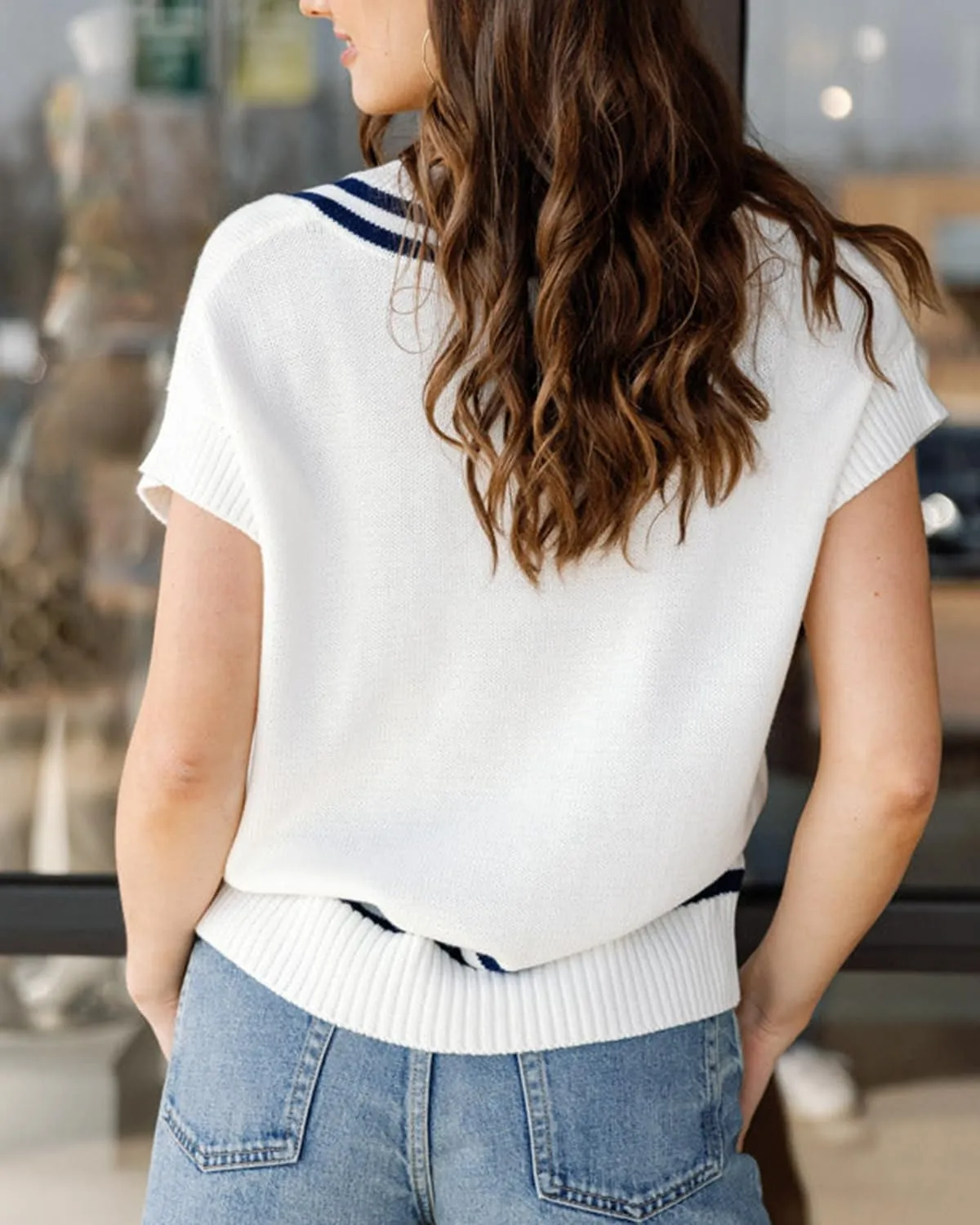 Women 2 Piece Sets Summer Cable Striped Knit Sweater Tops Pleated Mini Skirt Dress Two Piece Outfits