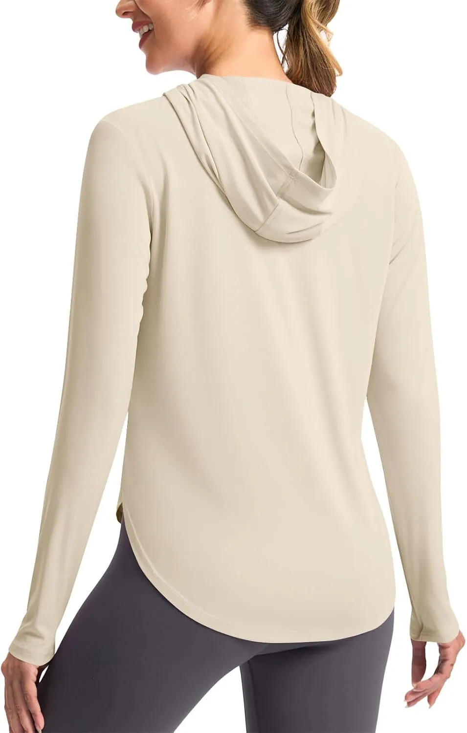 Women's Sun Protection Hoodie Shirts UPF 50  Long Sleeve UV SPF T-Shirt Hiking Running Quick Dry Rash Guard