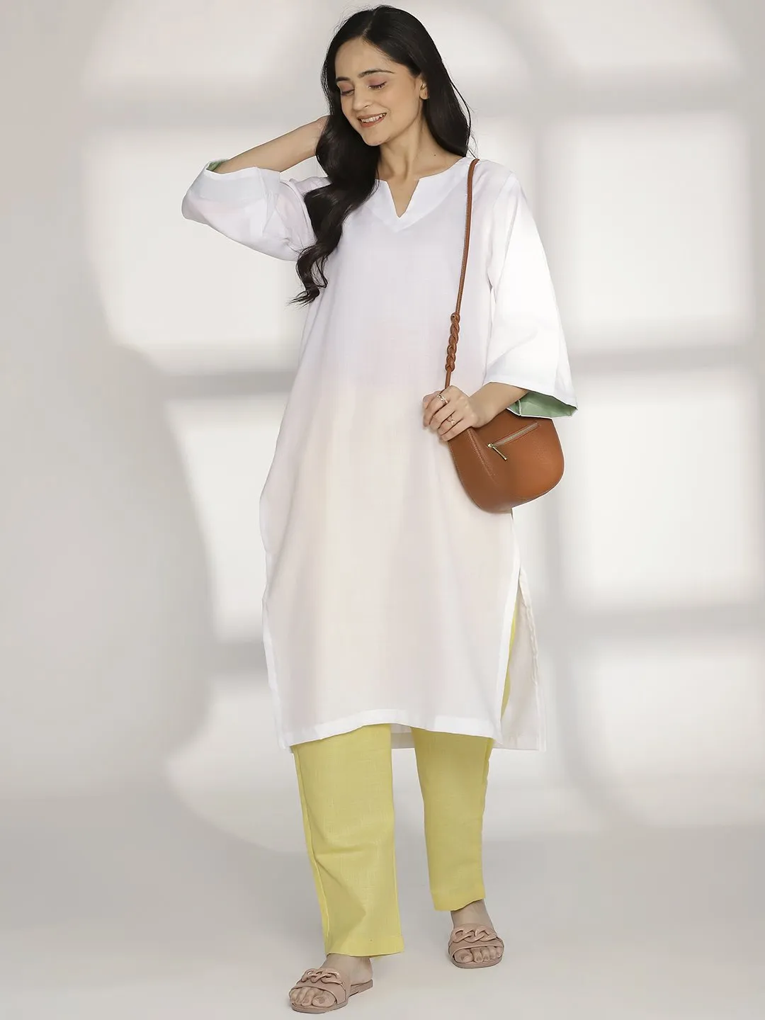 Yellow CottonSlub Pants