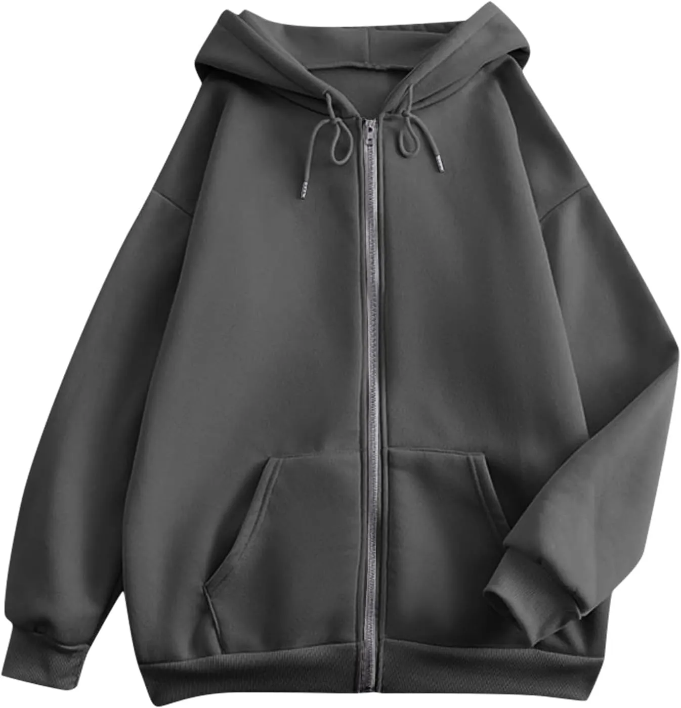 Zip Up Hoodies for Women 2025 Drawstring Soft Jackets Casual Sweatshirts with Pocket